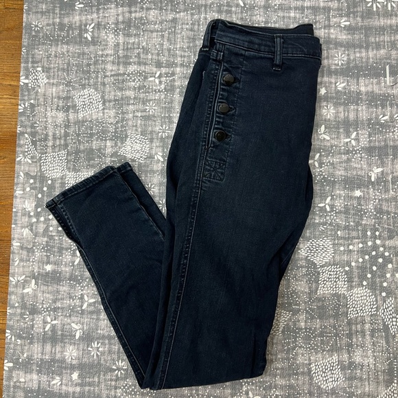 J Brand Dark Denim Jeans with Side Buttons - Picture 2 of 6
